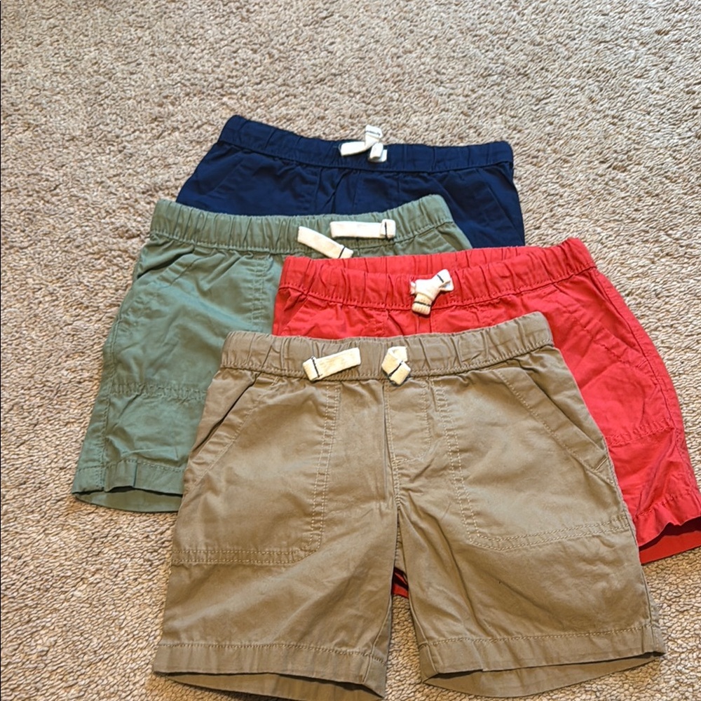 Kids Casual Shorts Set - Navy, Green, Red, Tan